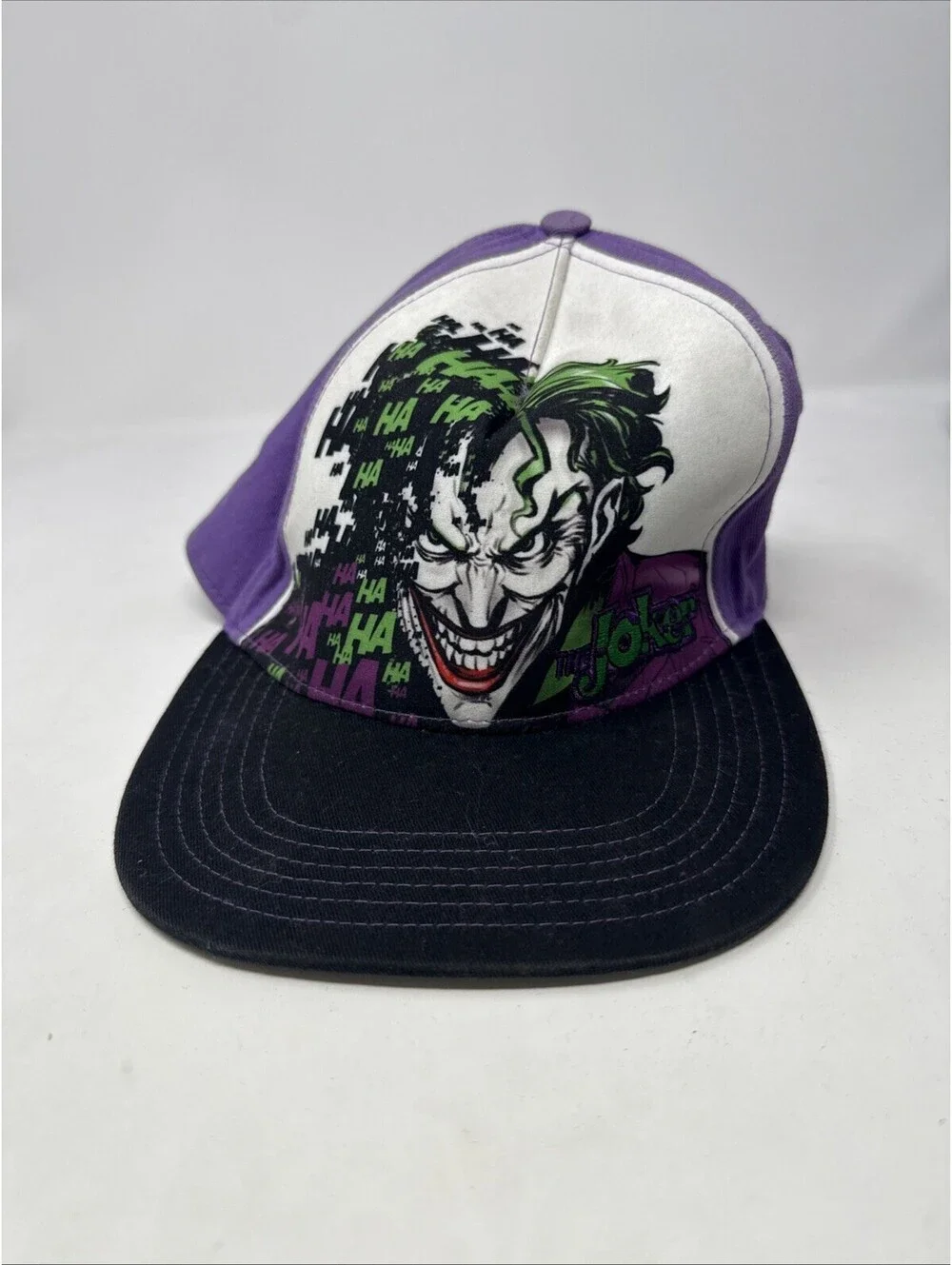 Batman The Joker Snap Back Cap Hat DC Comics Large Joker Logo